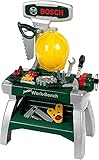 Theo Klein 8612 Bosch Werkbank Junior 2+ | Inkl. Helm, Schraubstock, Werkzeugen, Latten, Nägel, Schrauben und Muttern | Maße: 49 cm x 29 cm x 71 cm | Spielzeug für Kinder ab 2 J