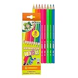 Jolly Superstick Neon Buntstifte Farbstifte | Kinderfest und Bruchsicher | Ungiftig | extra dicke Mine | 8 Stifte im Kartonetui
