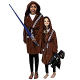 Unisex Kinder Star Wars Fleece Kapuzenmantel Jedi & Chewbacca Bademantel, Chewbacca, 12-13 Jahre