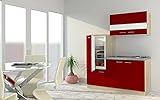 YJYDD Küchenzeile Küche Singleküche Einbauküche Küchenblock 160 cm Eiche rot einbauküche küche komplett