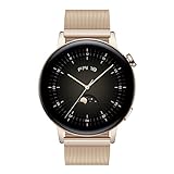 HUAWEI Watch GT 3 Smartwatch, schwarz/Gold, 42mm; Armband: Gold