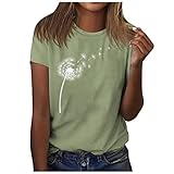 Blusenshirt Damen Rave Outfit Damen Sexy Outfit für Damen Tshirt Mädchen Damenmode Hawaii Outfit Damen Damenblusen Damen Tshirt Sommer Kurzarm Blusen Damen Sommer Seidenbluse Grün L