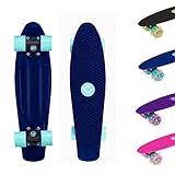 EVO 56,9 cm leuchtendes Penny-Board, Skateboard für Anfänger oder Profis, leuchtendes Rad-Skateboard für Kinder und Jugendliche, Mini-Cruiser-Komplettboard, geeignet für alle ab 3 Jahren, Blau