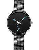 CIVO Damen Uhren Wasserdich Designer Analoge Quarz Uhr Damen Wasserdicht Damenuhr Elegant Design Armbanduhr für Damen Mädchen Schwarz