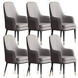 MAHNFEID Mid Century Modern Leisure Chair Comfortable Upholstered Faux Leather Dinner Chairs Metal Vanity Lounge Chair Kitchen Dining Room Chairs with Gold Metal Legs for Dining Room Room Bedroom