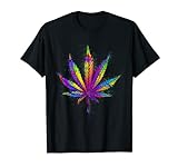 Buntes Hanfblatt, Hanf, Geschenkidee Kiffer, Marihuana T-Shirt