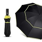 EFKKLM 120Cm Vollautomatischer Regenschirm Herren Regen Damen Doppelschicht 3 Faltbarer Werbegeschenk-Regenschirm Winddichte Sonnenschirme