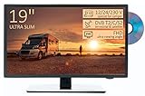 19“ HD LED Fernseher für Wohnmobile, Ultra Slim Design - DVD/USB/Ci+/Hdmi - 12/24/220 V - DVB-T2/S2/C - Vesa Anschluss