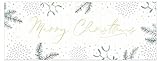 ARTEBENE Weihnachtskarte Grußkarte Geschenkkarte Gutscheinkarte Weihnachten Merry Christmas Präge DIN lang Format Typographie Zweige Weiß