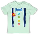 Baby Karneval und Fasching Kostüm - Clown Kostüm blau - 18/24 Monate - Mintgrün - Fasching Tshirt Kleinkind - BZ02 - Baby Shirt für Mädchen und Jungen