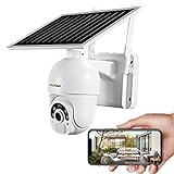 STUCAM Solar Überwachungskamera, WiFi Outdoor Bullet Kamera 1080p, 6W 14400 für zu Hause mit 2-Wege-Audio, PIR Radar Dual Detection, Nachtsicht, Bewegungserkennung, für IOS / Android Phone