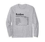 RAIDEN Nutrition Facts | Funny Name Definition - Graphic Langarmshirt