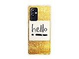etuo Hülle für OnePlus 9 - Hülle Design Case - Hello Gold Handyhülle Schutzhülle Etui Hülle Case Cover Tasche für Handy