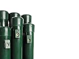 Pfosten Stahlrohrpfosten Steher Rohrpfosten Rohre Zaunpfosten zum Maschendrahtzaun Ø 38 mm/Länge 200 cm - für Zaunhöhe 150 cm, Paket á 6 ST