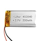 Akku 402040 LiPo 3.7V 300mAh 1.11Wh 1S 5C Liter Energy Battery Lithium Polymer Batterien Schutzplatine für Elektronik Wiederaufladbar - Nicht geeignet für Funksteuerung 42x20x4mm (300mAh|402040)
