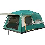 Outdoor-Campingzelt für 5–8 Personen, große Familienzelte für Camping, Festival, Wandern, wasserdichtes Zelt mit Wohnzimmer und separaten Räumen, 4-Jahreszeiten-Zelte (Orange) (Grün) (Grün)