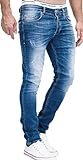 MERISH Jeans Herren Slim Fit Jeanshose Stretch Designer Hose Denim 501 (33-32, 501-2 Mittelblau)