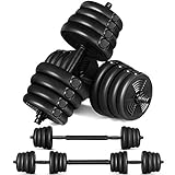 Verstellbare Gewichte Kurzhantel Set: 15/20/30 kg Freihanteln Kurzhantel-Langhantel-Set für Männer Frauen Gewichte Muscle Fitness Home Gym Hantel