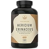 Hericium Erinaceus - 180 vegane Kapseln (650mg) - 1300mg Tagesdosis für 90 Tage - 30% Polysaccharide und 5% Beta Glucan - Laborgeprüfte Löwenmähne - Deutsche Produktion - TRUE NATURE®