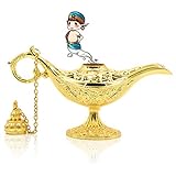 NATEE Aladdin Wunderlampe, Gold Metall Dekoration Öllampe, Klassische Dekoartikel Genielampe für Geschenk Dekoration Wein (11,5 x 4 x 7,5cm)