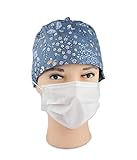 LICHUANUK OP-Haube aus Baumwolle,Knöpfen Verstellbar Arbeitskappe Mit Schweißbandkapuzen,für Arzt Krankenschwester Zahnarzt Chemo Bandana Medizinische Kopfbedeckung