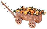 Andrewex Pflanzwagen Holz braun Blumenwagen Blumenkarre Pflanztopf Bollerwagen Dekoration