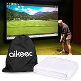 aikeec Golf Impact Screen, 2.5m x 2.5m Golf-Simulator-Schlagleinwand für Indoor-Golf-Training, waschbare Golf-Projektions-Leinwand 250CM x 250CM