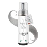 HLV - Farbauffrischendes Schaum Shampoo für graues & weißes Haar, Grauauffrischung & Weißhaar Abdeckung - Vegan, dermatologisch getestet - Farbschaumshampoo für strahlenden Grauton - Haarshampoo 200
