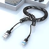 Lightning Spiral Kabel, USB Zu Lightning Kabel [MFi Zertifiziert], 3M LED Licht Spiral kabel Daten übertragung Kompatibel mit iPhone 12Pro Max/12Pro/12/11/XS/XS Max/XR/X/8/8 Plus/Pad/iPod