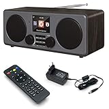 XORO DAB 600 IR V3 - Internet DAB+/UKW Radio mit WLAN, 2 x 5 Watt RMS, USB 2.0, App-Steuerung, Bluetooth, Spotify Connect, AUX, Weckfunktion, W