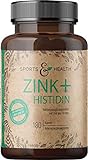 Zink + Histidin Mit 180 Veganen Kapseln Dank Histidin Mit Optimaler Bioverfügbarkeit Ohne Mikrokristalline Cellulose