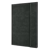 SIGEL CO608 Notizbuch, ca. A4, kariert, Design Vintage, Leder-Look, Magnetverschluss, dunkel-grau, 194 Seiten, Conceptum - große Auswahl