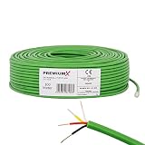 Premium X 100m EIB KNX Busleitung J-Y(ST) Yh 2x2x0,8 Eca Bus-Kabel Installationsbusleitung Telekommunikationskabel Fernmeldekabel Datenkabel Datenleitung grü