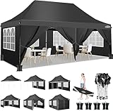 COBIZI Faltpavillon 3X6m Wasserdicht Stabil Pavillon 3x6m, Partyzelt Faltbar Anti-UV mit 6 Seitenwänden & 4 Sandsack, Gartenpavillon für Hochzeiten, Freien, Garten, Party