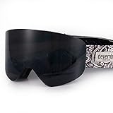 devembr Skibrille für Brillenträger Herren & Damen, Magnetische Austauschbare Snowboardbrille, Anti Fog, UV-Schutz, Helmkompatible, Schneebrille für Skifahren Snowboard (Schwarz, VLT 6%)