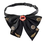 Qsvbeeqj Steampunk Gothic Bowtie Man Frauen Krawatte Mit Ausrüstung Und Devil Eye Bowknot Schmucknahrungsmittel Für Halloween Partykostü