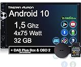 Tristan Auron BT2D7025A Android 10.0 Autoradio + OBD 2 und DAB+ Box I 7'' Touchscreen I GPS Navi 32GB Bluetooth Freisprecheinrichtung I USB SD DAB Plus 2 Din