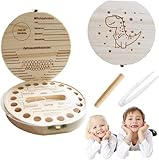 HIQE-FL Zahnschachtel,Zahnbox Zahndose,Zahnbox für Milchzähne,Zahnbox aus Holz,Milchzahndose,Zahndose Milchzähne,Milchzähne Box (D)