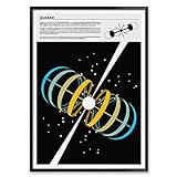 Astrophysik-Druck mit Quasar-Kunstwerk, Astronomie und Weltraum inspiriertes Poster mit supermassivem Schwarzem Loch