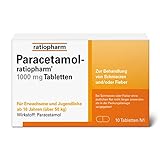 Paracetamol-ratiopharm 1000 mg Tabletten: Der gut verträgliche Klassiker hilft langanhaltend gegen Schmerzen und Fieber, 10 Tabletten