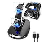AMANKA PS4 Controller Ladestation, PS4 Docking Station Dock Ladestation Ladegerät für 2 Controller für Sony Playstation 4 / PS4 Pro / PS4 Slim Controller
