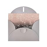Graue Grußkarte mit leeren Karten und Umschlägen, Marmor-Farbe, Roségolddruck, perfekt für Geburtstag, Hochzeit, Valentinstag