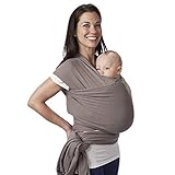 Boba Baby Wrap, Grey - das elastische Tragetuch aus weichem Sommersweat, sehr einfach zu binden, ideal für Neugeborene und Kleinkinder bis 16kg