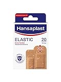 Hansaplast Elastic Pflaster (20 Strips), Wundpflaster für Gelenke und viel bewegte Körperstellen, flexibles Verbandsmaterial mit extra starker Klebkraft