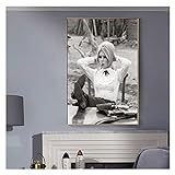 CBYLDDD Brigitte Bardot-Zigarren-Plakat,hochwertiger Druck,Vintage-Kunst-Fotografie,klassisches französisches Modell,Hausdekordekunstmode 20x28 Kein Rahmen