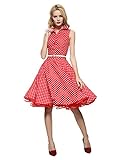 Maggie Tang Damen 50er Vintage Rockabilly Kleid Größe 38 Farbe Rot Weiß