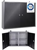 Ondis24 Werkstatt Hängeschrank Metall Werkzeugschrank abschließbar Grau Schwarz 80 cm - B