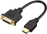 CableCreation HDMI auf DVI-Kabel, 0,15M Bidirektionaler HDMI-Stecker auf DVI-Buchse (24+5), DVI HDMI Konverter, Kompatibel mit HDTV, PS3, PS4, DVD, Unterstützt 1080P, 3D, Schwarz