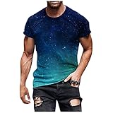 SOOUICKER Tshirt Herren 3D Effekt Oversized Tshirt Herren Print Tshirt Herren Bunt Modern Sport Tshirts Herren mit Motiv T-Shirts für Herren mit Aufdruck Muskelshirts Herren Kurzarm M