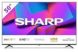 SHARP 50FK2E Frameless 4K Ultra HD Smart Fernseher 126 cm (50 Zoll), Amazon Video, DTS Virtual, HDR10, HLG, Bluetooth, Schwarz